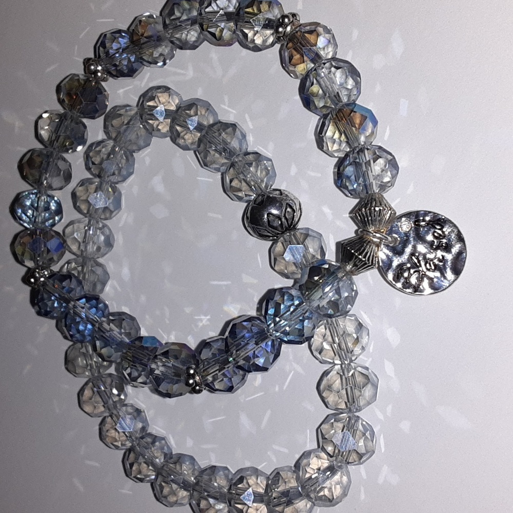 Avon Blessed Charm Beaded Stretch Bracelet Set $10